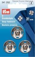 Annäh-Druckknöpfe 21mm - Silber - 3 Stück 