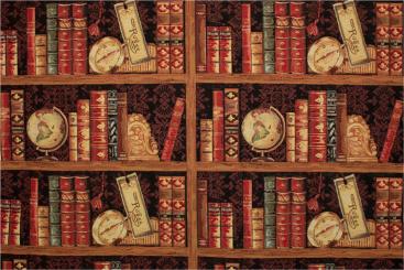 Dekostoff Gobelin - Bücherregal - Bunt 