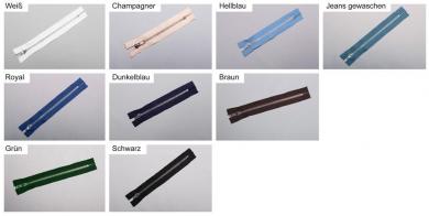 Metall-Reißverschluss - nicht teilbar - mit Automatiksperre - Silber - 14 cm 