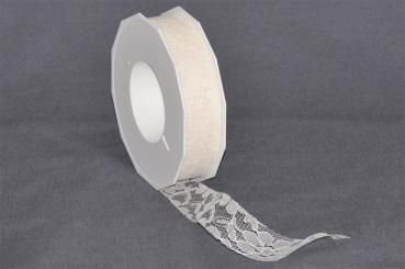 Spitzenband Weiß - 25 mm - 25 m Rolle 