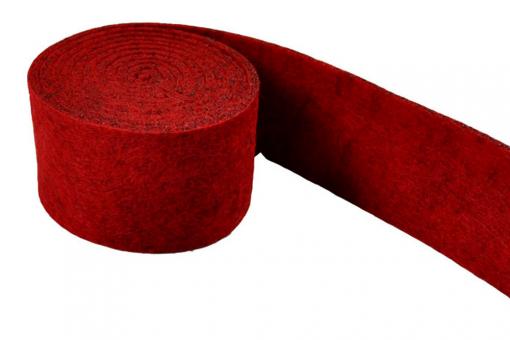 Deko-Filzband 3 mm - 4 cm - 1,5 Meter-Rolle - uni Rot meliert