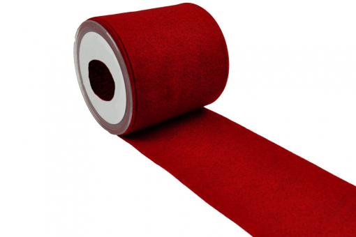 Filzband 1 mm - 10 cm - 5 Meter-Rolle - uni Rot meliert