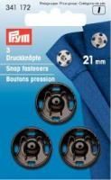 Annäh-Druckknöpfe 21mm - Schwarz - 3 Stück 