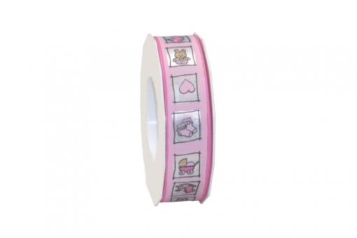 Baby-Band 1 - 25 mm - 20 m Rolle Rosa