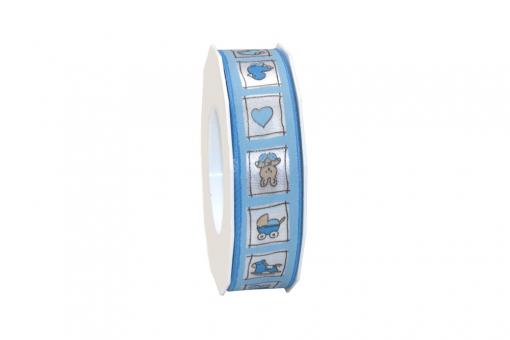 Baby-Band 1 - 25 mm - 20 m Rolle Hellblau