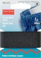 Elasticband - 25mm - Schwarz - 1m 