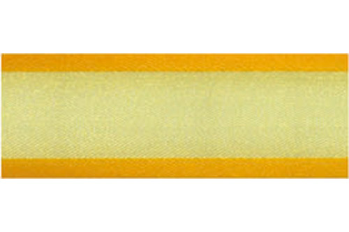 Organza/Satinband 25 mm - 25 m Rolle Orange/Gold