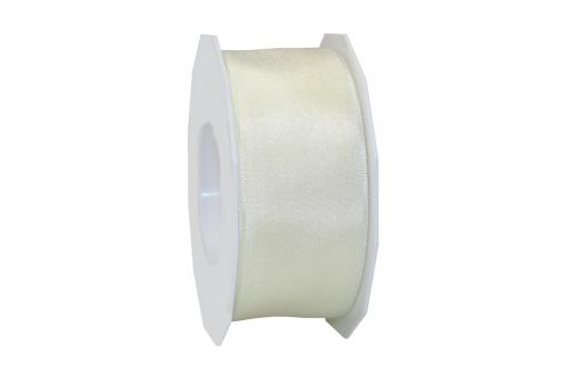 Drahtkantenband Rosanna - 40 mm - 20 Meter Creme