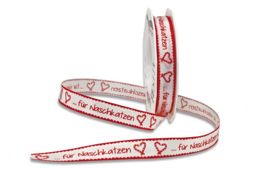 Geschenkband - Sprüche "für Naschkatzen" - 15 mm - 20 m-Rolle 