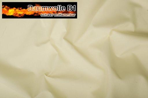 Baumwoll Stoff 130cm - schwer entflammbar B1 Champagner