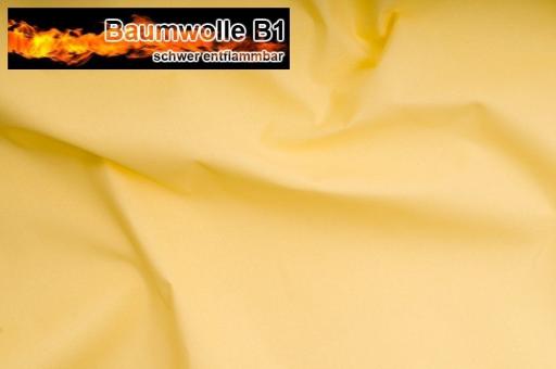 Baumwoll Stoff 130cm - schwer entflammbar B1 Gelb