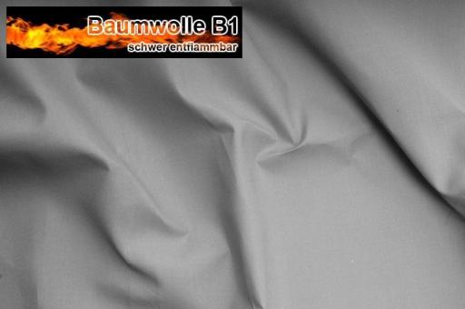 Baumwoll Stoff 130cm - schwer entflammbar B1 Hellgrau