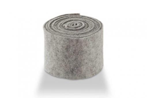 Wollfilz - 15 cm breit - 5 Meter-Rolle Hellgrau Melange