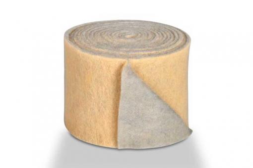 Wollfilz - 15 cm breit - 5/6 mm - 2 farbig - 5 Meter-Rolle Hellbeige / Hellgrau