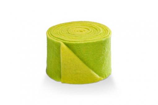 Wollfilz - 15 cm breit - 5/6 mm - 2 farbig - 5 Meter-Rolle Frühlingsgrün/Hellgrün