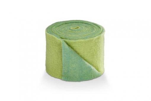 Wollfilz - 15 cm breit - 5/6 mm - 2 farbig - 5 Meter-Rolle Hellgrün / Grün Melange