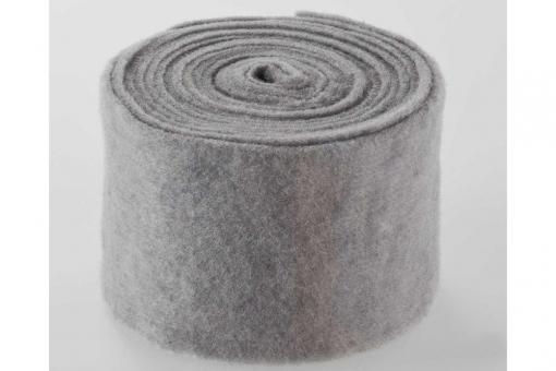 Wollfilz-Band 7,5 cm breit - uni - 5 m-Rolle Grau
