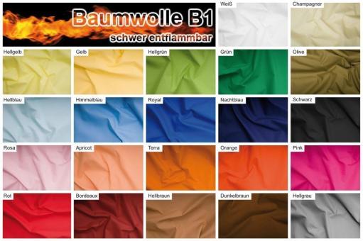 Baumwoll Stoff 130cm - schwer entflammbar B1 