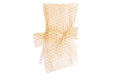 Stuhlhusse Satin mit Schleife Champagner