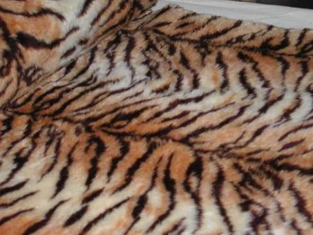 Flausch-Fell Imitat mit Muster Tiger