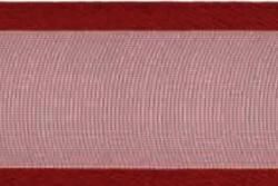 Organza/Satinband mit Drahtkante 40 mm - 25 m Rolle Bordeaux dunkel