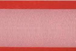 Organza/Satinband mit Drahtkante 40 mm - 25 m Rolle Rot
