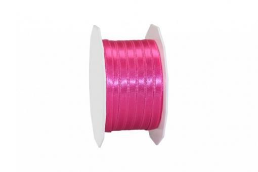 Satinband 6 mm - 25 m-Rolle Pink