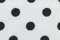 Stoffband Punkte mit Drahtkante 40 mm - 20 m Rolle Weiß/Schwarz