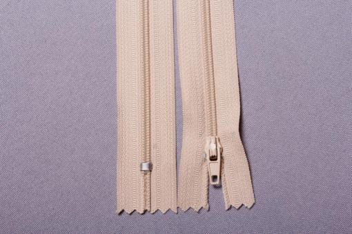 Kunststoff-Reißverschluss mit Automatiksperre - 30 cm Beige