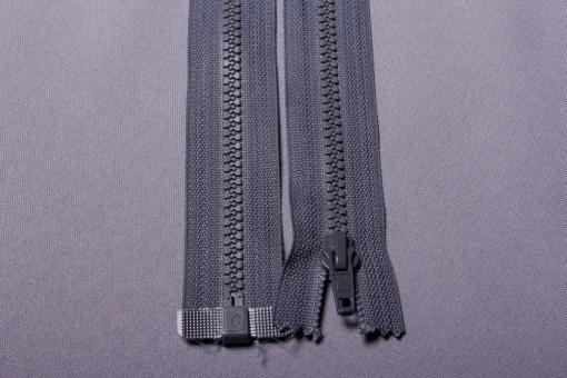 Kunststoff-Reißverschluss teilbar - 80 cm Grau