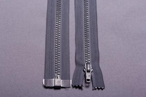 Kunststoff-Reißverschluss teilbar - 30 cm Grau
