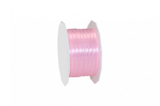 Satinband 6 mm - 25 m-Rolle Rosa