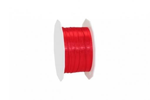 Satinband 6 mm - 25 m-Rolle Rot