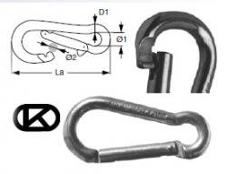 Karabinerhaken - Rostfreier Stahl - 80mm 