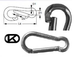 Karabinerhaken - Rostfreier Stahl - 100mm 