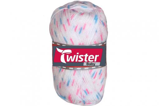 Twister Babywolle 50 g Weiß Multi