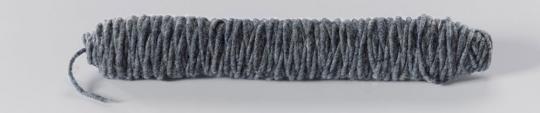Wollkordel gefilzt - 5 mm - Jutekern Dunkelgrau Melange
