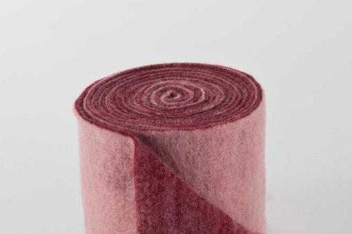 Wollfilz - 65 cm breit - 5/6 mm - 2 farbig Rosa / Bordeaux