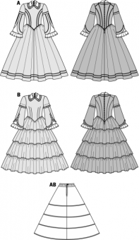 burda Schnittmuster 2768 - History 1848 Dame 