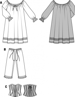 burda Schnittmuster 7156 - Historische Wäsche 